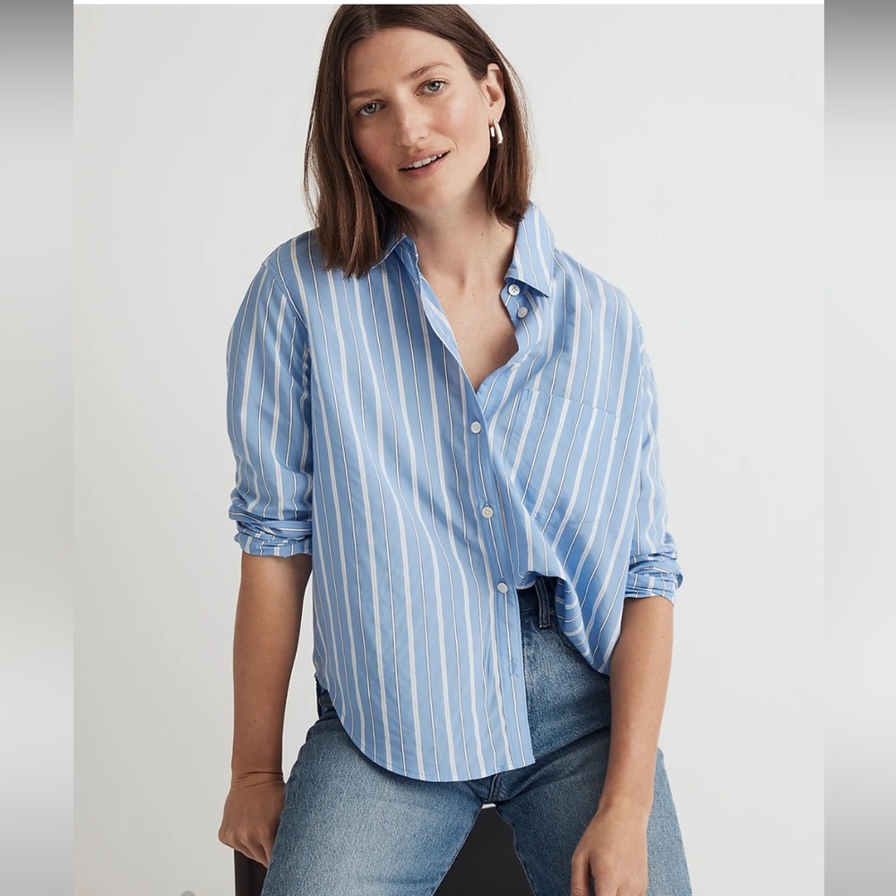 Madewell drapey oversized boyshirt in stripe